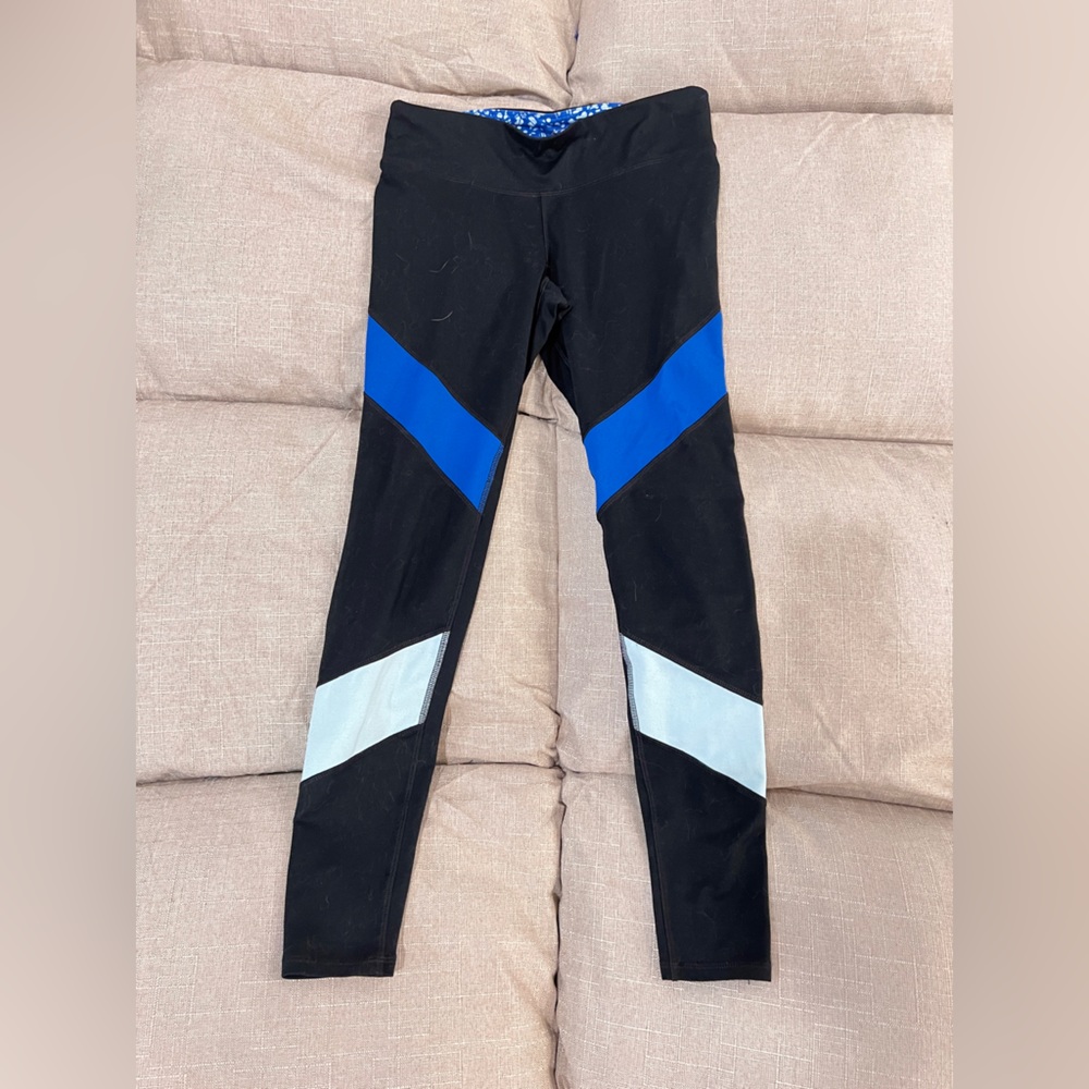 Black leggings with colored stripes